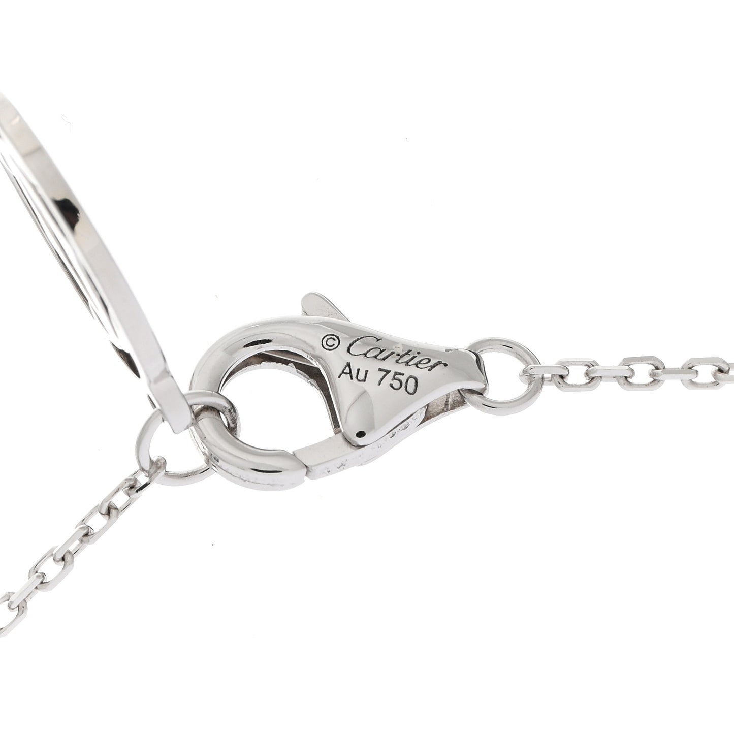18K White Gold Diamond .52ct C De Cartier Pendant Necklace