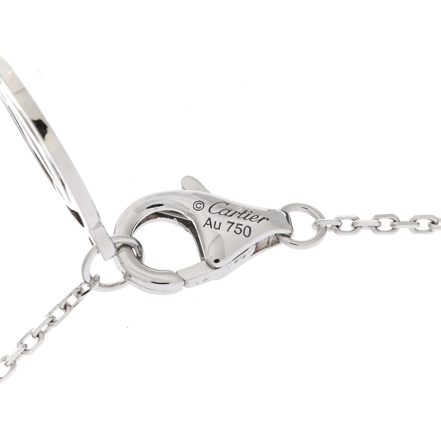 Cartier 18K White Gold Diamond .52ct C De Cartier Pendant Necklace 4 of 4