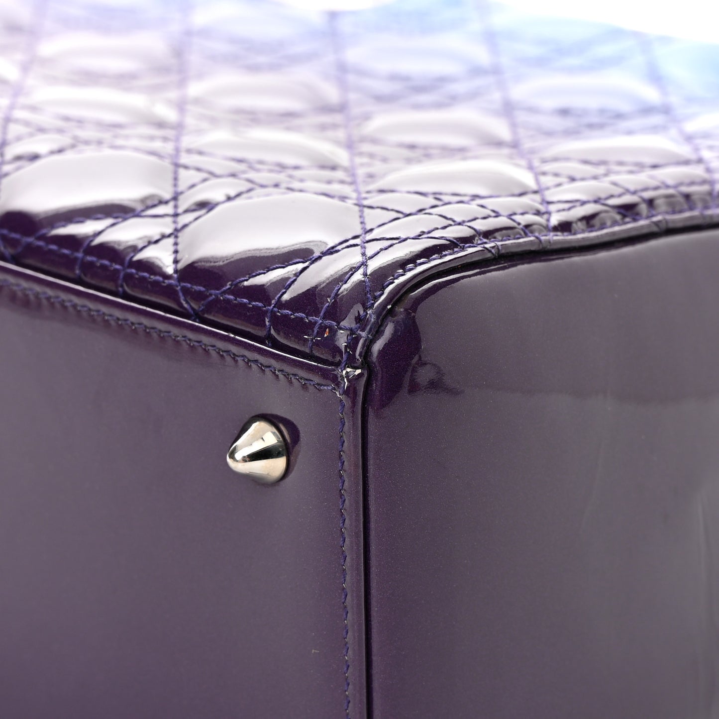 Patent Cannage Gradient Medium Lady Dior Purple Blue