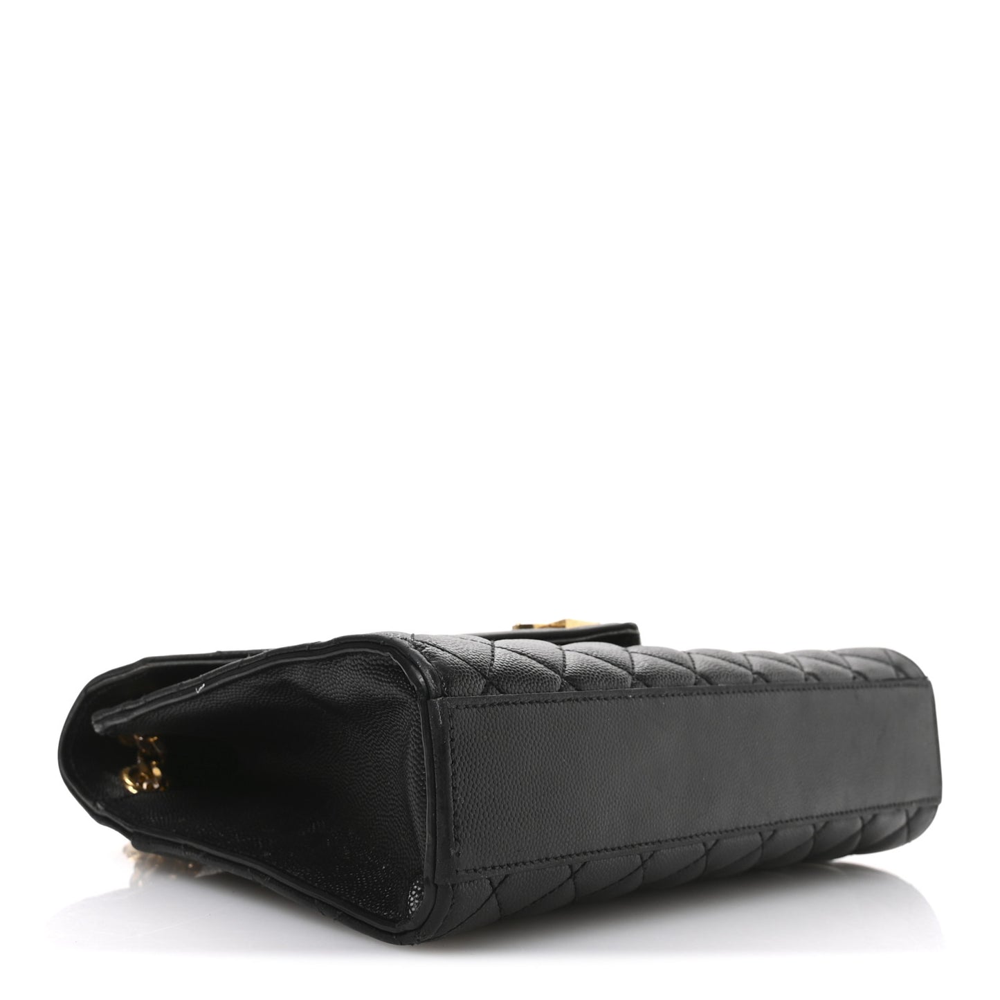 Grain De Poudre Textured Mixed Matelasse Triquilt Medium Monogram Satchel Black