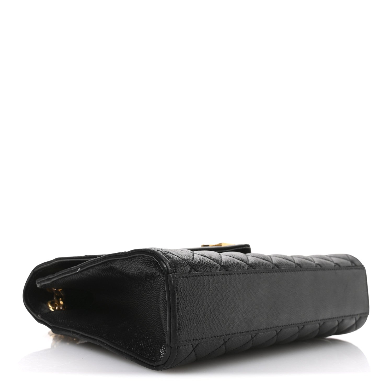 Saint Laurent Grain De Poudre Textured Mixed Matelasse Triquilt Medium Monogram Satchel Black 4 of 10