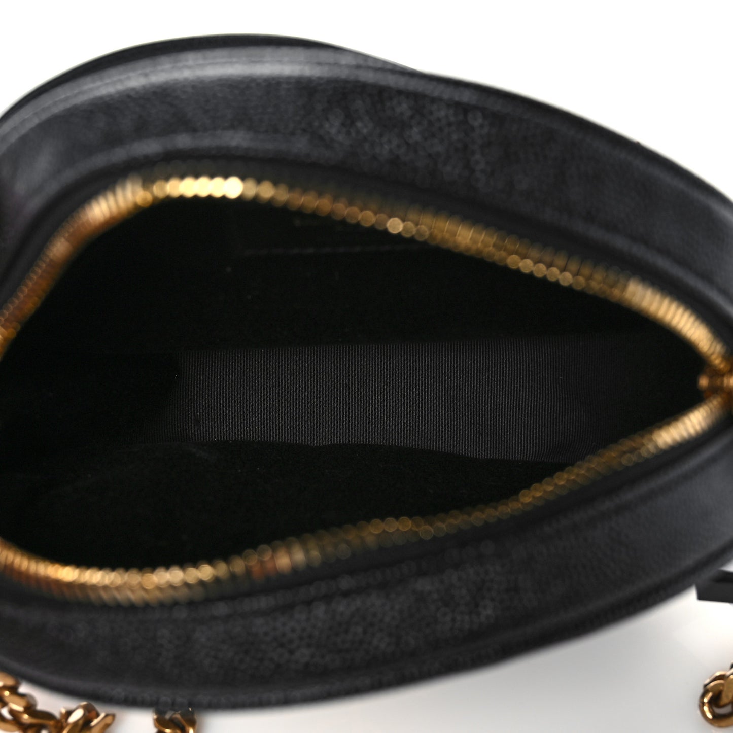 Grain De Poudre Matelasse Chevron Quilted Round Vinyle Camera Bag Black