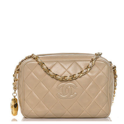 Chanel Lambskin Quilted Camera Case Beige 1 of 10