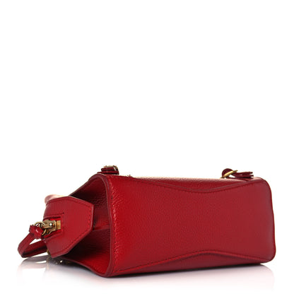 Balenciaga Grained Calfskin Neo Classic Gold Hardware Nano City Crossbody Medium Red 3 of 15