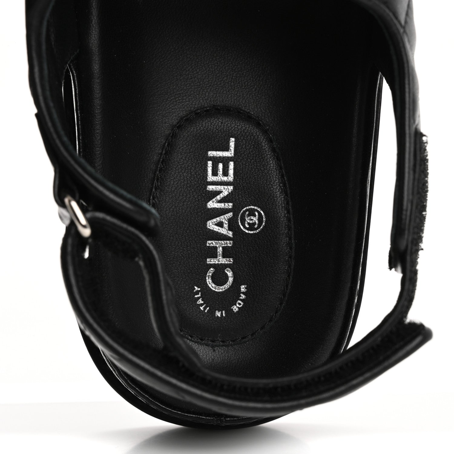 Chanel Lambskin Quilted Velcro Dad Sandals 39 So Black 6 of 9