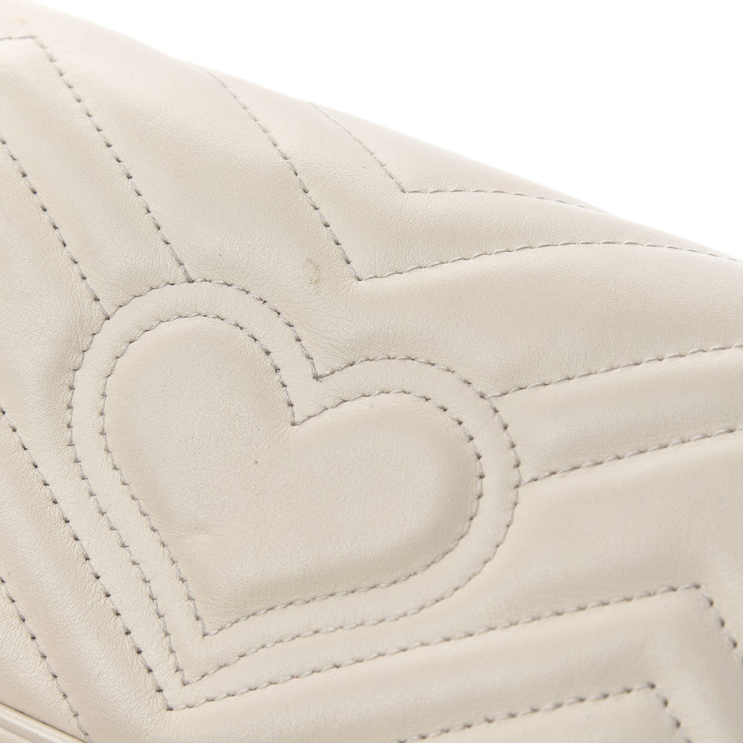 Gucci Calfskin Matelasse Super Mini GG Marmont Shoulder Bag White 8 of 12