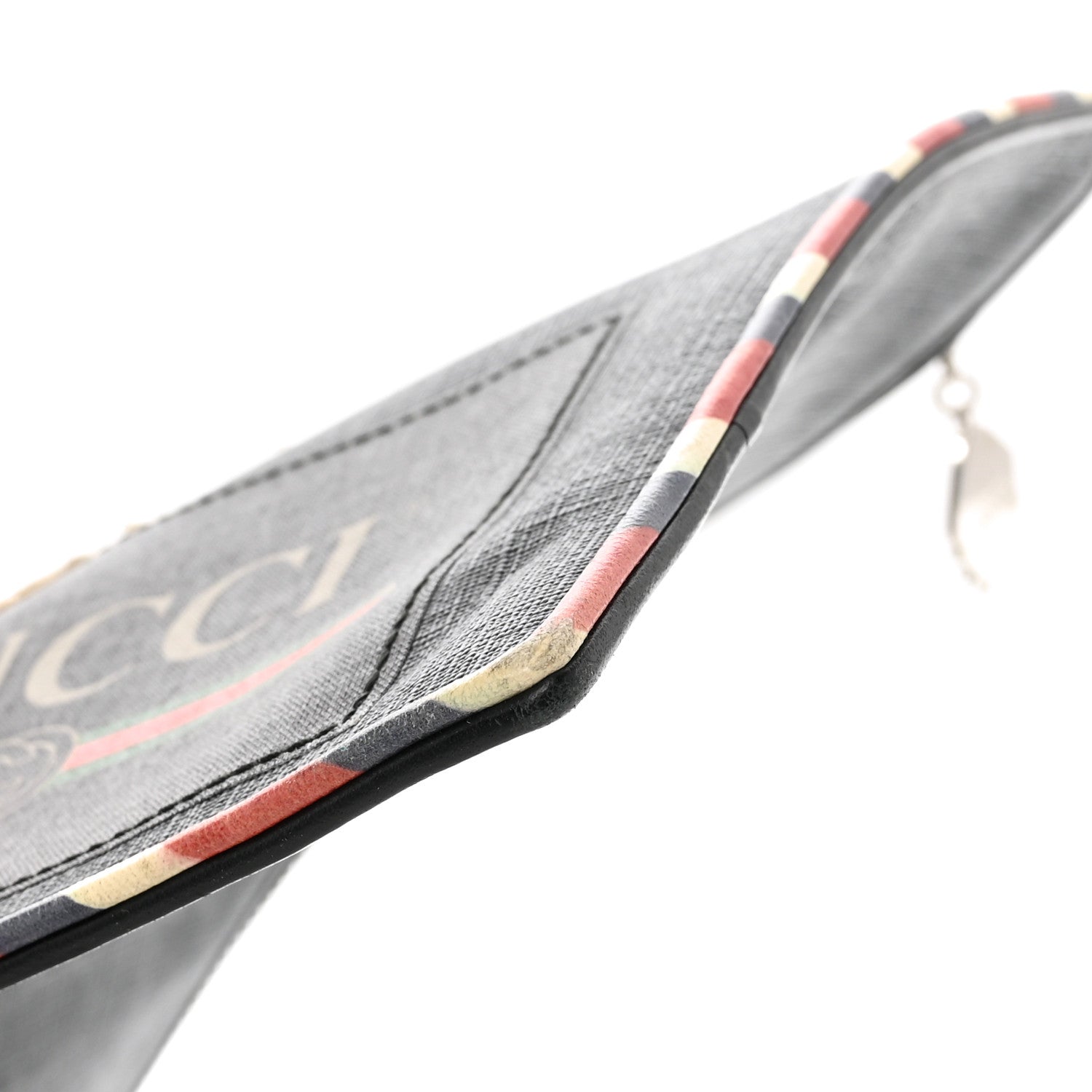 Gucci GG Supreme Monogram Night Courrier Zip Wristlet Pouch Black Multicolor 8 of 12