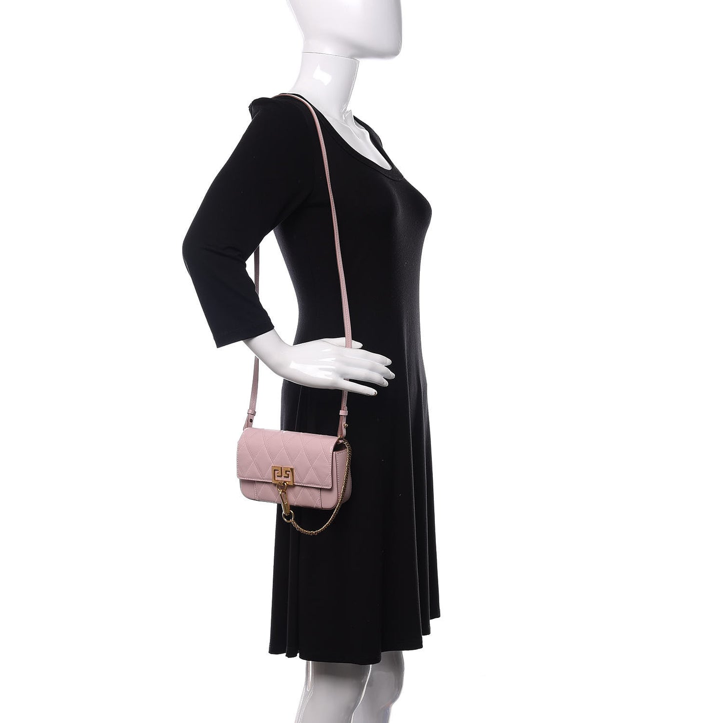 Goatskin Quilted GV3 Mini Pocket Convertible Bag Pale Pink
