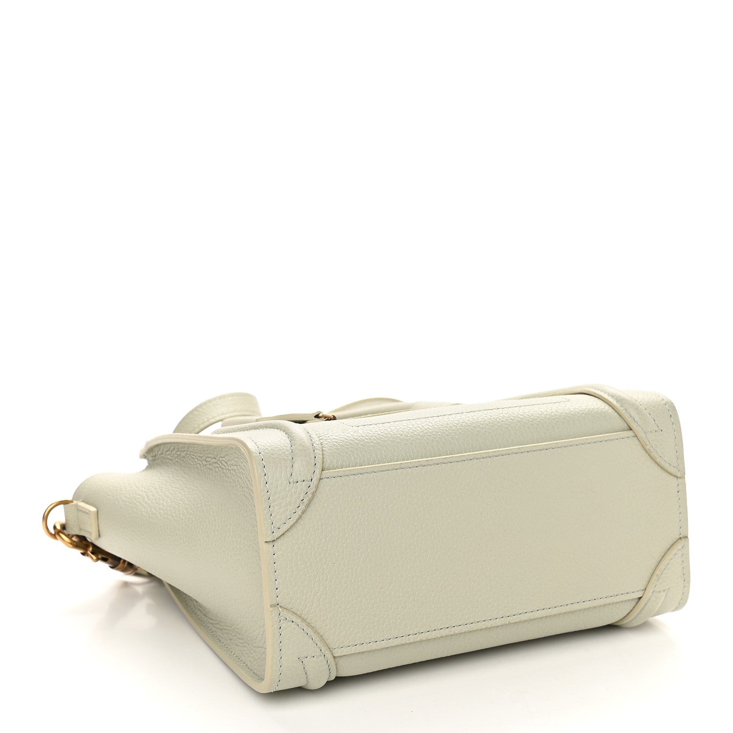 Celine Drummed Calfskin Nano Luggage Vert D'eau 4 of 10