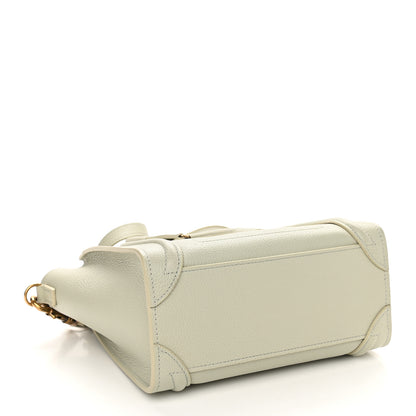 Celine Drummed Calfskin Nano Luggage Vert D'eau 4 of 10
