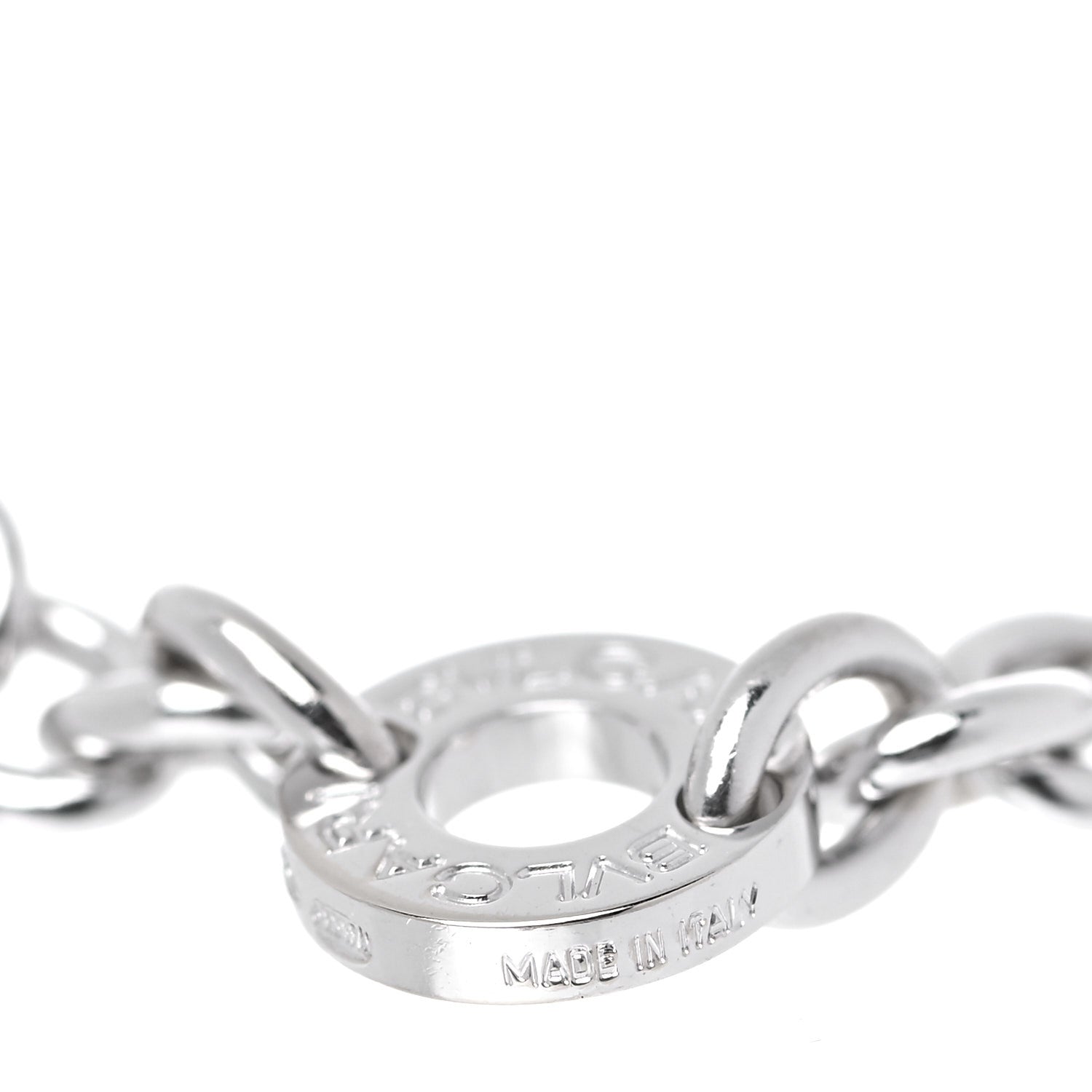 Bulgari 18K White Gold Diamond Disc Charm Bracelet 6 of 7