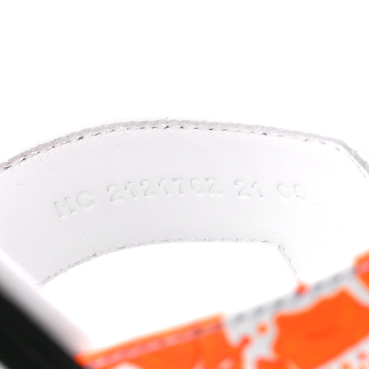 Calfskin Printed Peinture Fraiche Oran Sandals 39 White Orange