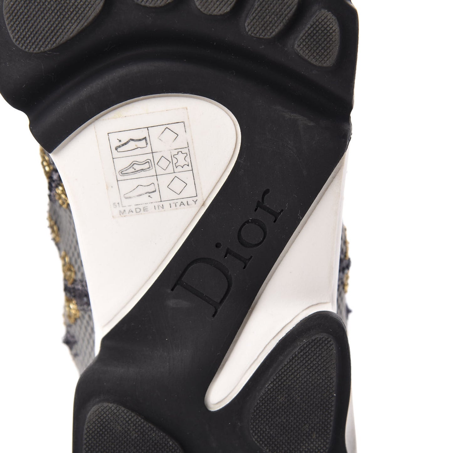 Technical Canvas Embellished Dior Fusion Sneakers 39 Grey