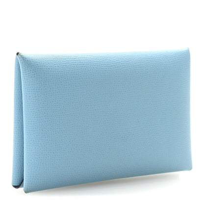 Hermes Epsom Calvi Card Case Celeste 3 of 7