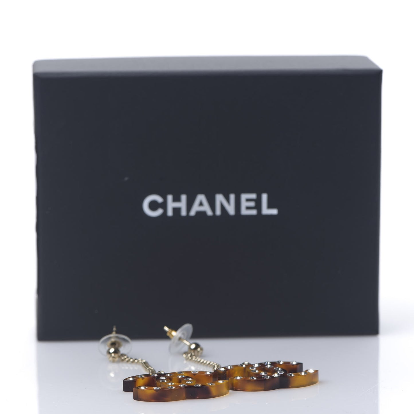 CC Crystal Drop Earrings Tortoise