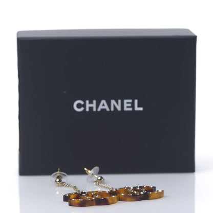 Chanel CC Crystal Drop Earrings Tortoise 5 of 5