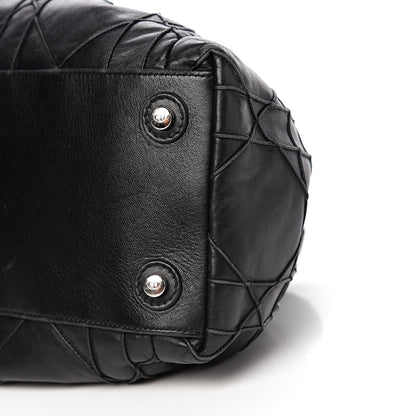 Christian Dior Lambskin Cannage Drawstring Bag Black 8 of 11
