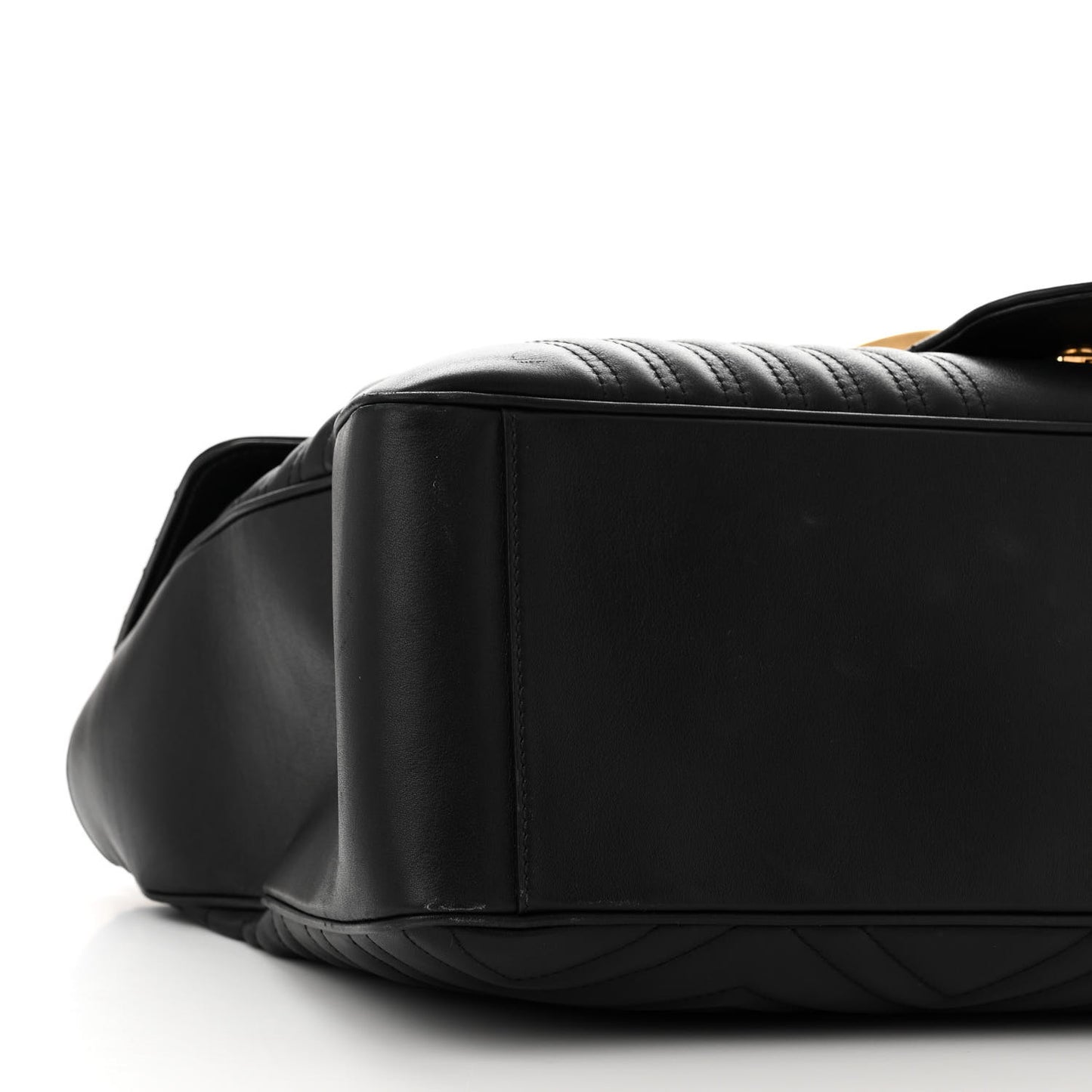 Calfskin Matelasse Maxi GG Marmont Top Handle Shoulder Bag Black