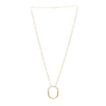Tiffany 18K Yellow Gold Diamond Medium Lock Pendant Necklace 3 of 6