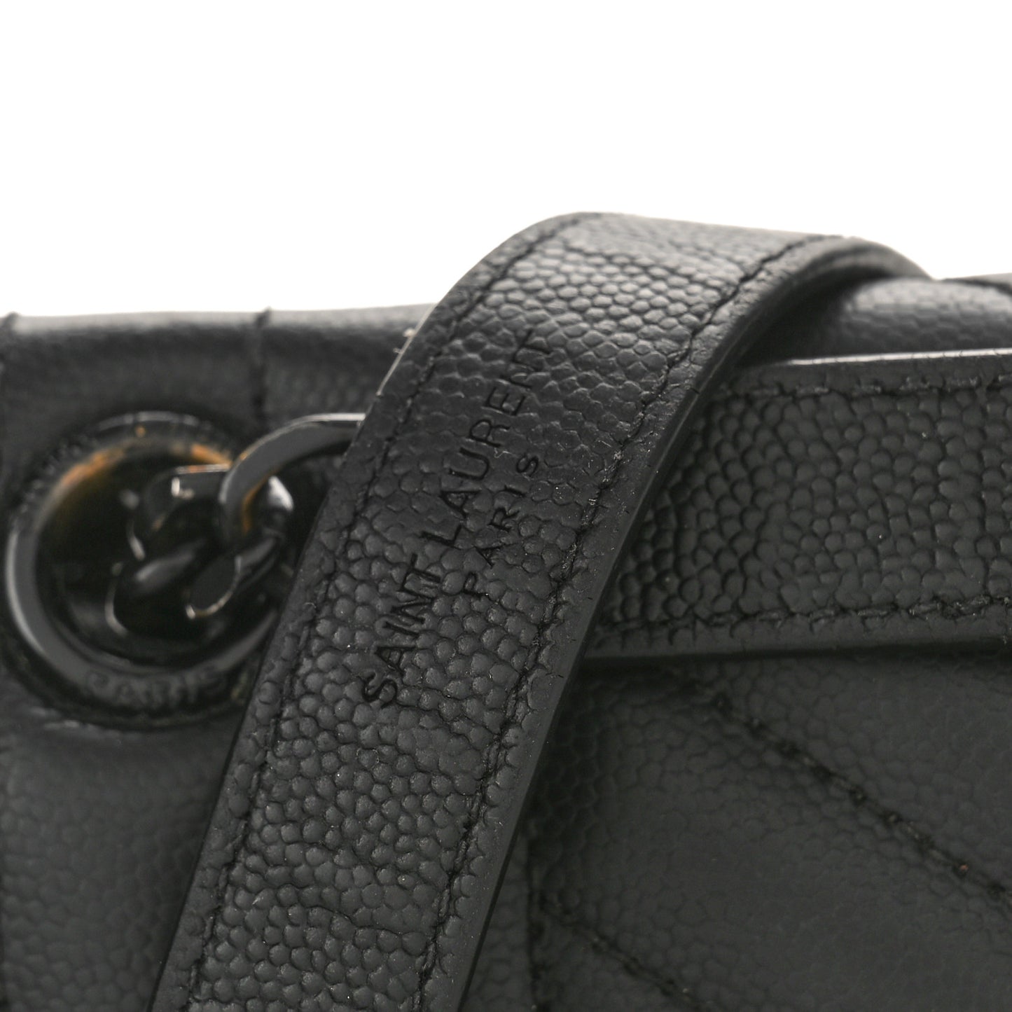 Grain De Poudre Textured Mixed Matelasse Large Triquilt Monogram Monochrome Satchel Black