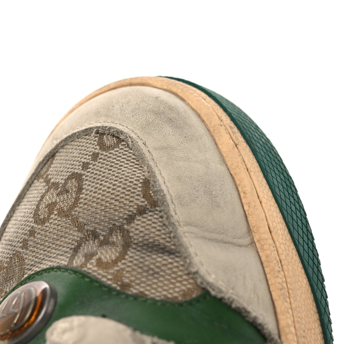 GG Monogram Nubuck Web Womens Screener Sneakers 40 New Sand Dusty Milk Vintage Green