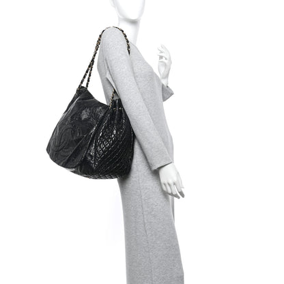 Chanel Vinyl XXL Rock and Chain Flap Black 2 of 12