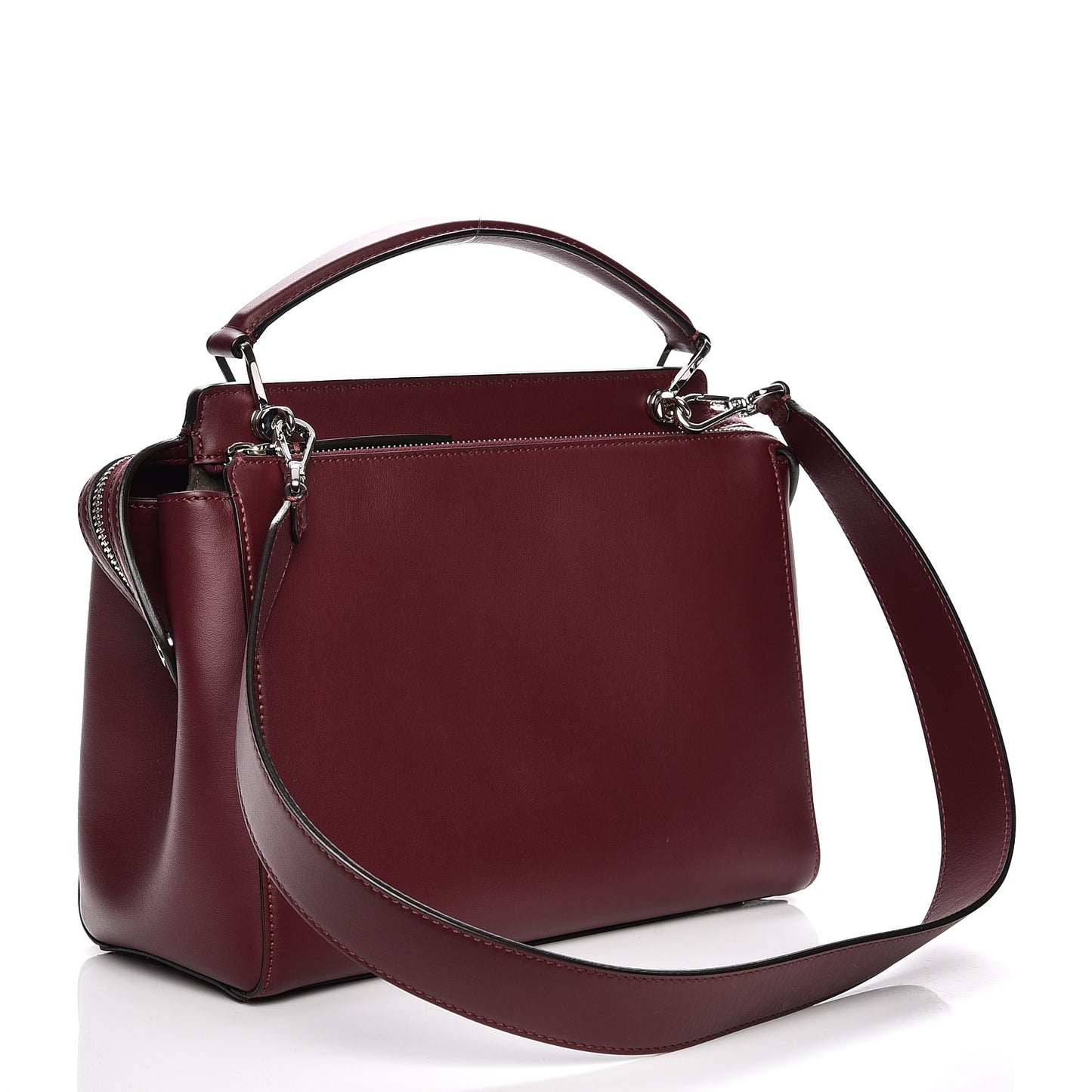 Vitello Baltico Dolce Shiny Nappa Lace Up DotCom Satchel Bordeaux