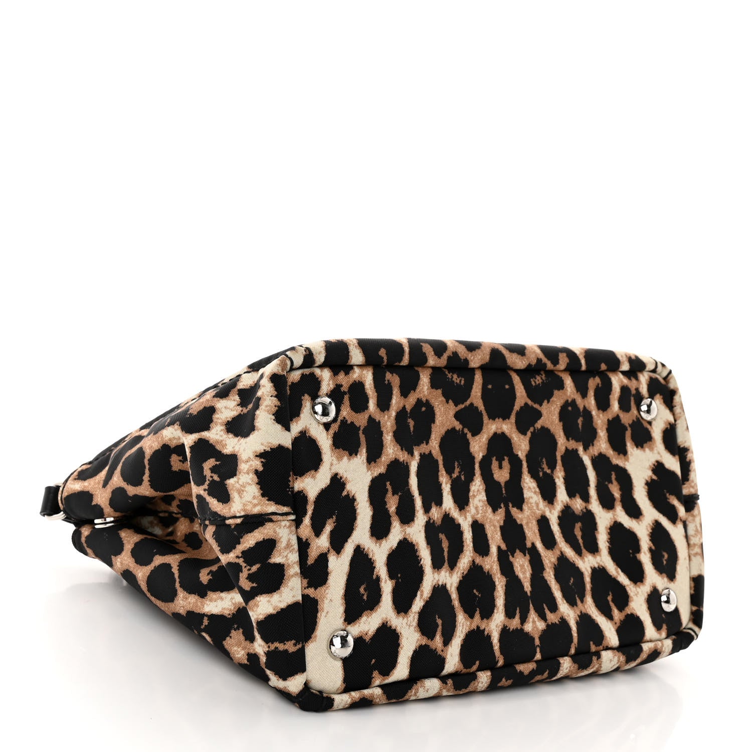 Prada Canapa Stampada Leopard Small Tote Avorio 4 of 9