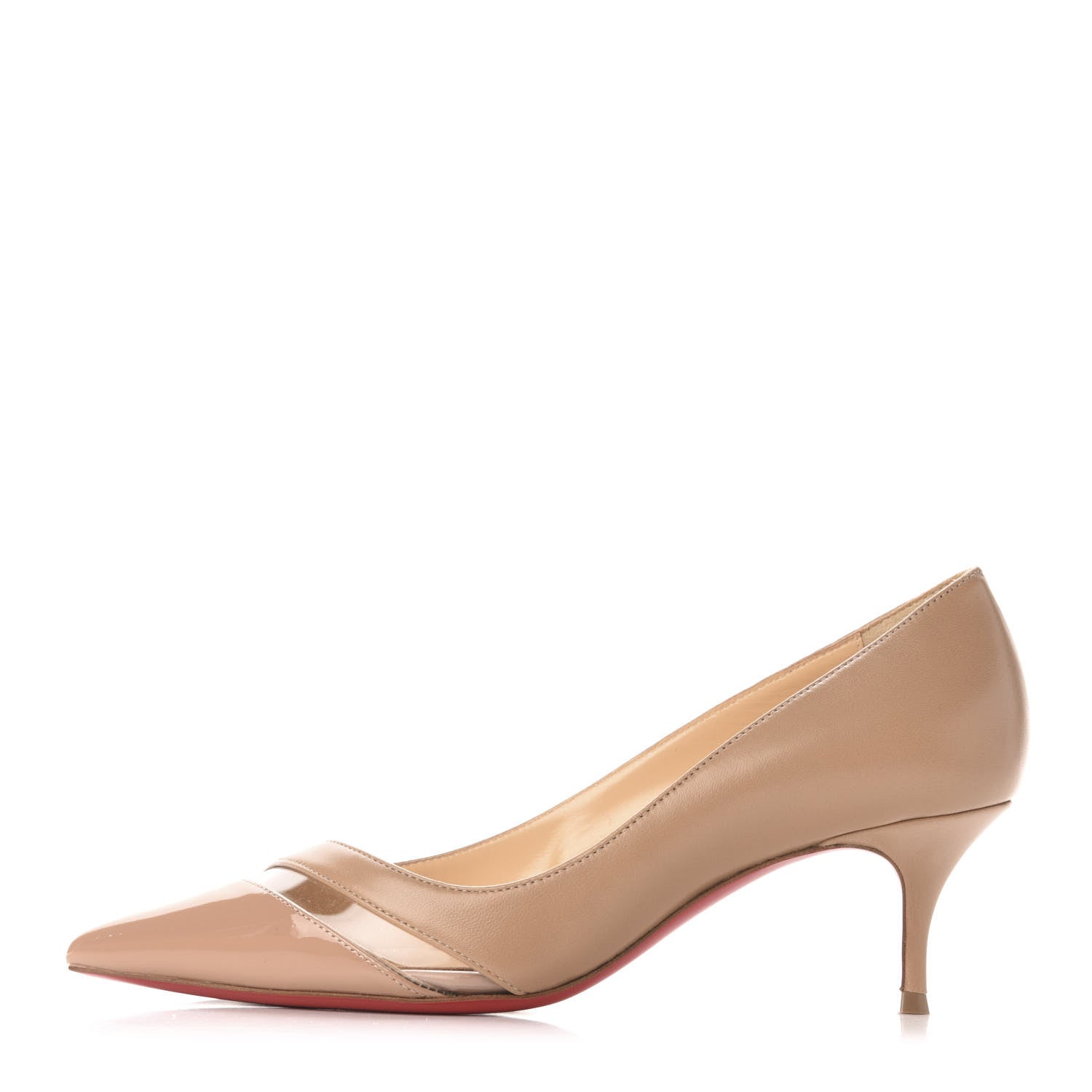 Christian Louboutin Patent PVC 17th Floor 55 Pumps 36 Nude 1 of 10