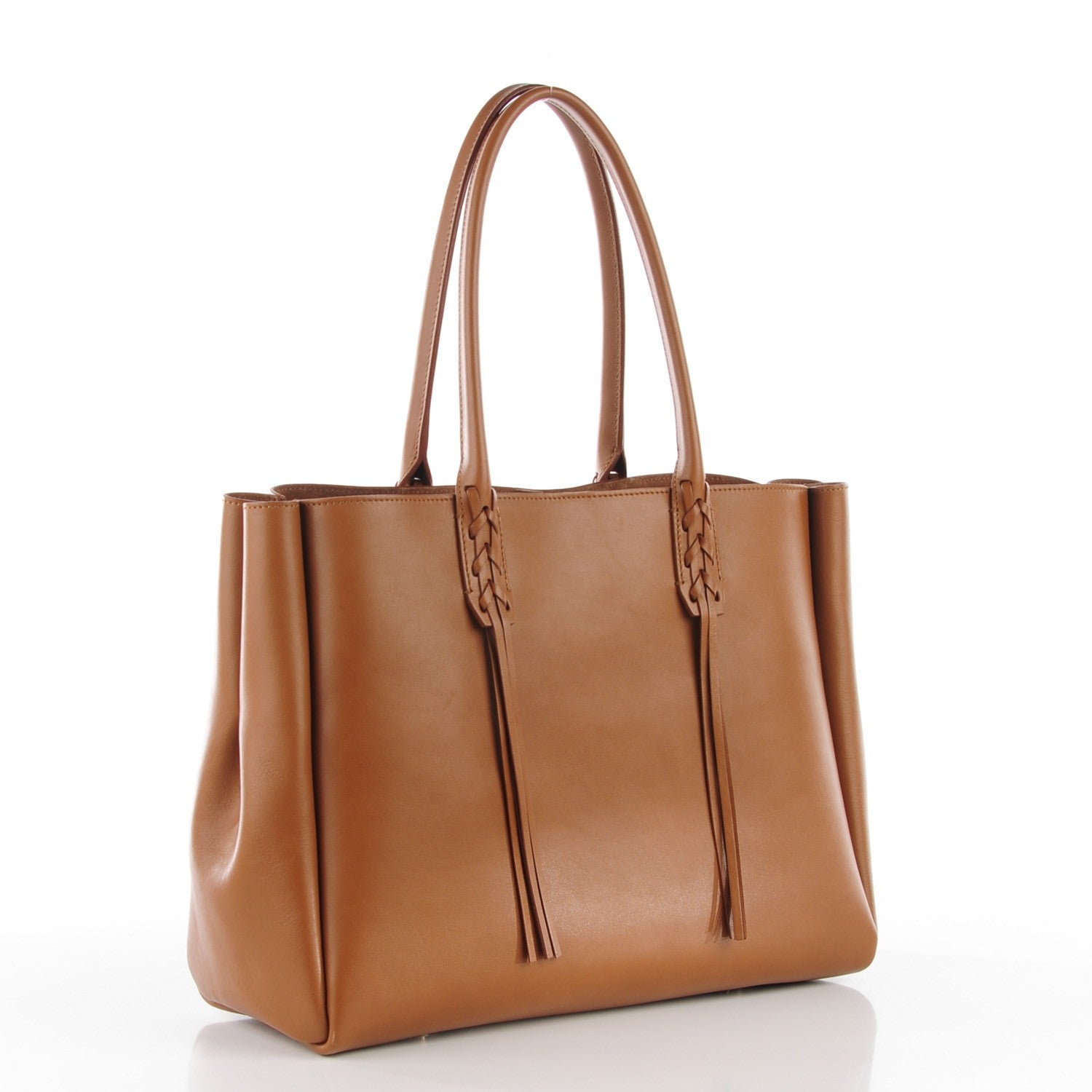 Lanvin Smooth Calfskin Small Fringe Shopper Tote Hazel 3 of 8