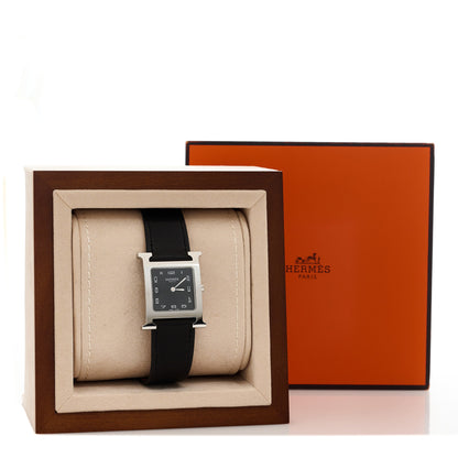 Hermes Stainless Steel Barenia 26mm Heure H Hour Quartz Watch Noir 5 of 5