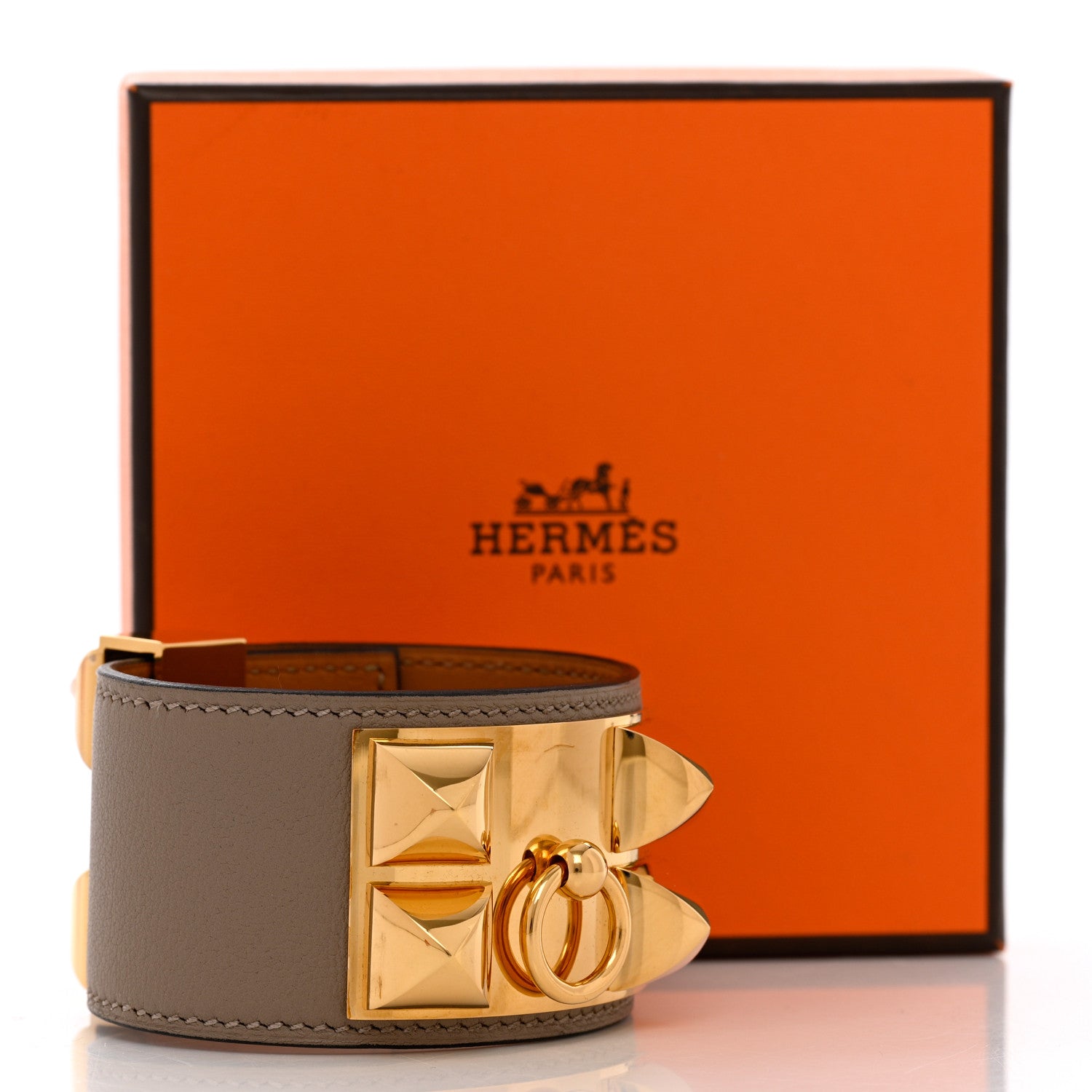 Hermes Swift Collier De Chien CDC Bracelet T2 Gris Asphalte 7 of 7