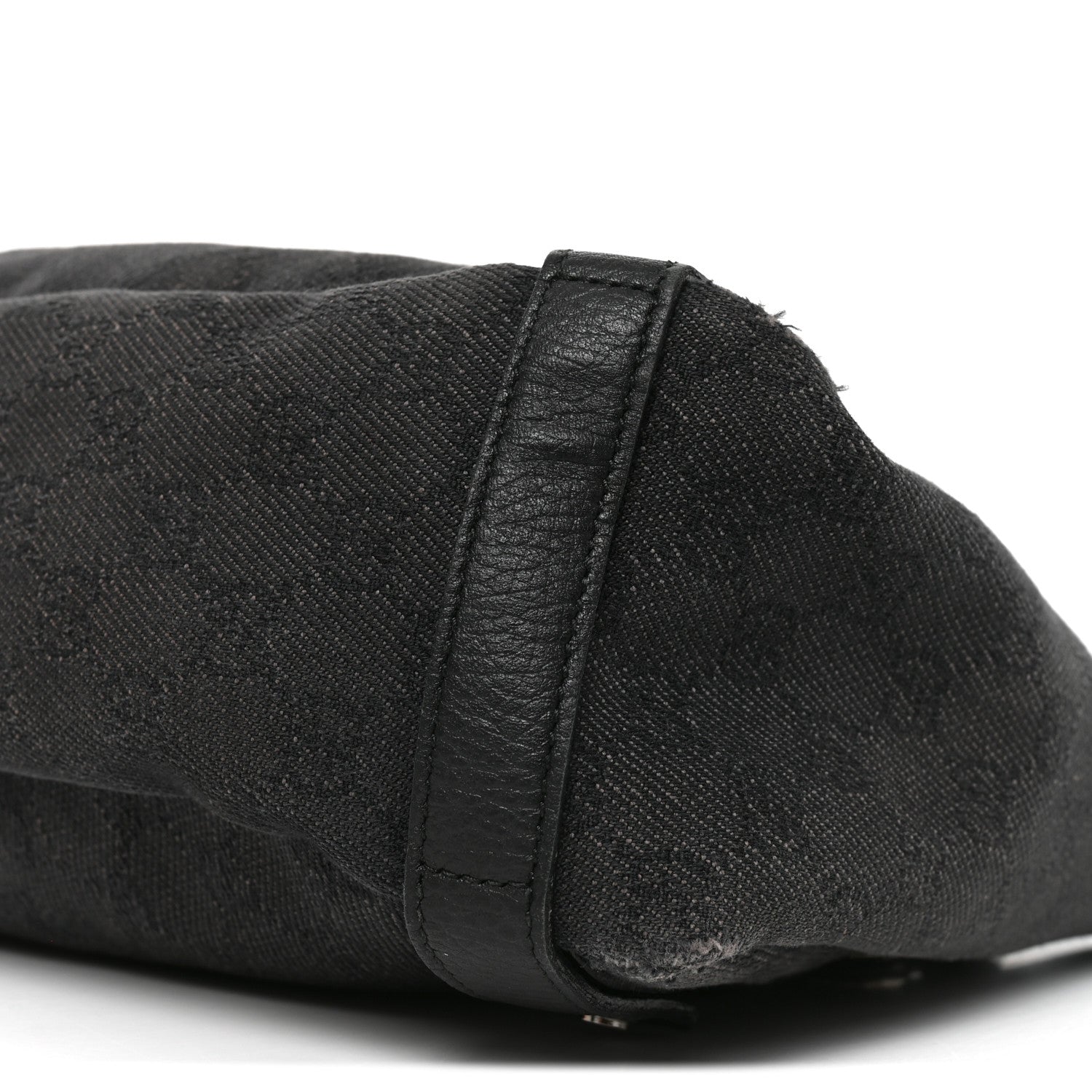 Gucci Monogram Denim Medium Abbey Shoulder Bag Black 10 of 10