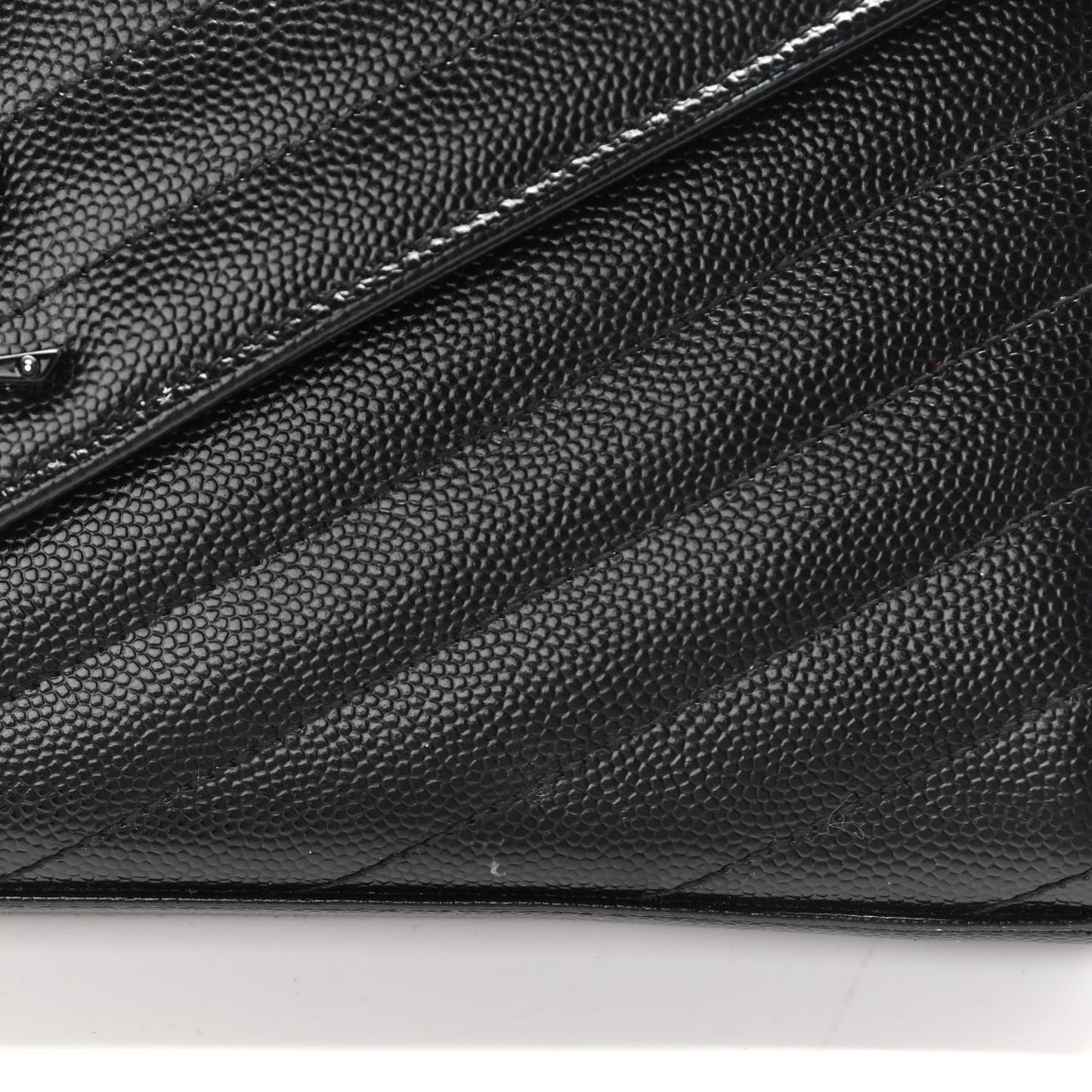 Grain De Poudre Matelasse Chevron Monogram Chain Wallet Black