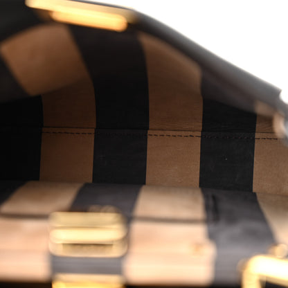 Fendi Vitello Seta Nabuk Pequin Mini Peekaboo Iconic Satchel Ebano Tobacco Moro 5 of 14