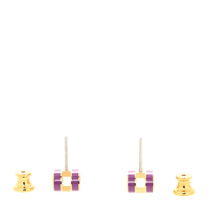 Hermes Gold Lacquered Mini Pop H Earrings Anemone 3 of 4
