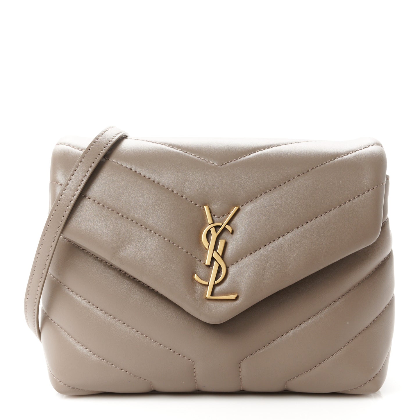 Calfskin Y Quilted Monogram Toy Loulou Crossbody Bag Dark Beige