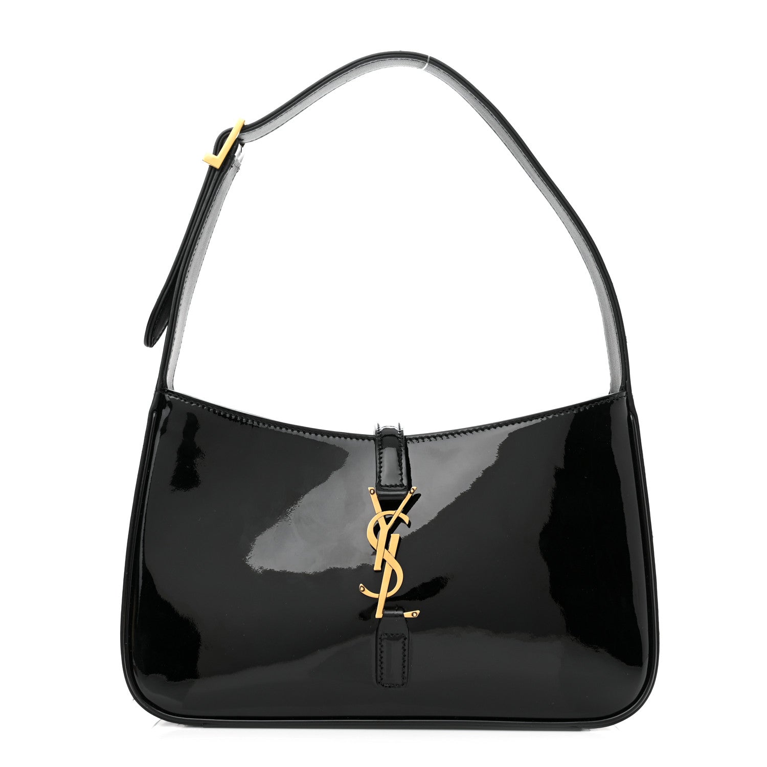 Saint Laurent Patent Le 5 A 7 Hobo Black 1 of 9