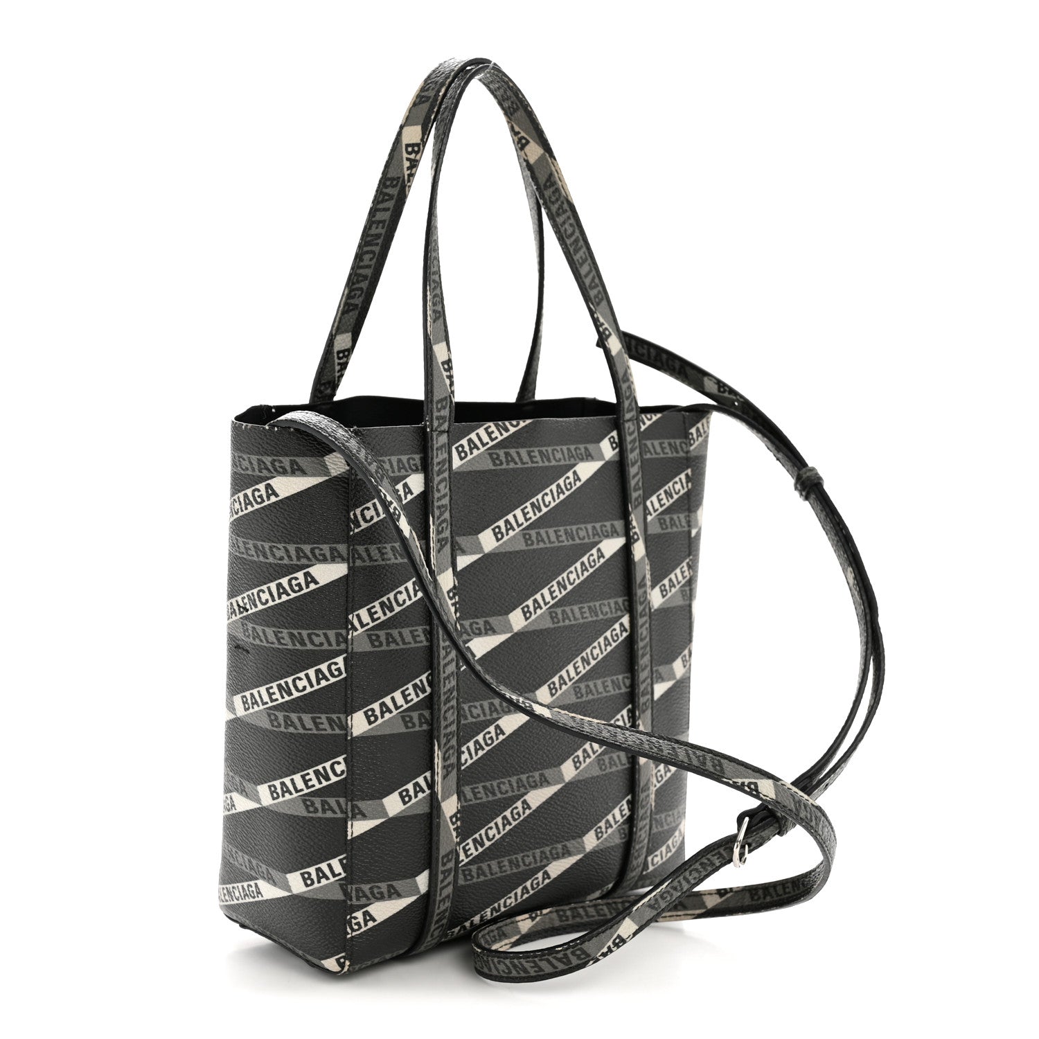 Balenciaga Coated Canvas Losange Monogram XXS Tote Black Grey 3 of 12