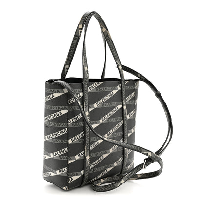 Balenciaga Coated Canvas Losange Monogram XXS Tote Black Grey 3 of 12