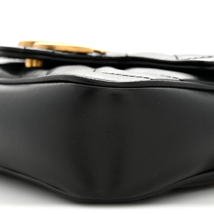 Gucci Calfskin Matelasse Super Mini GG Marmont Shoulder Bag Black 10 of 12