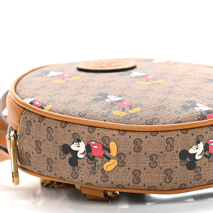 Gucci X DISNEY Mini Vintage GG Supreme Monogram Mickey Mouse Round Backpack Beige Vintage Sun Oil 9 of 10