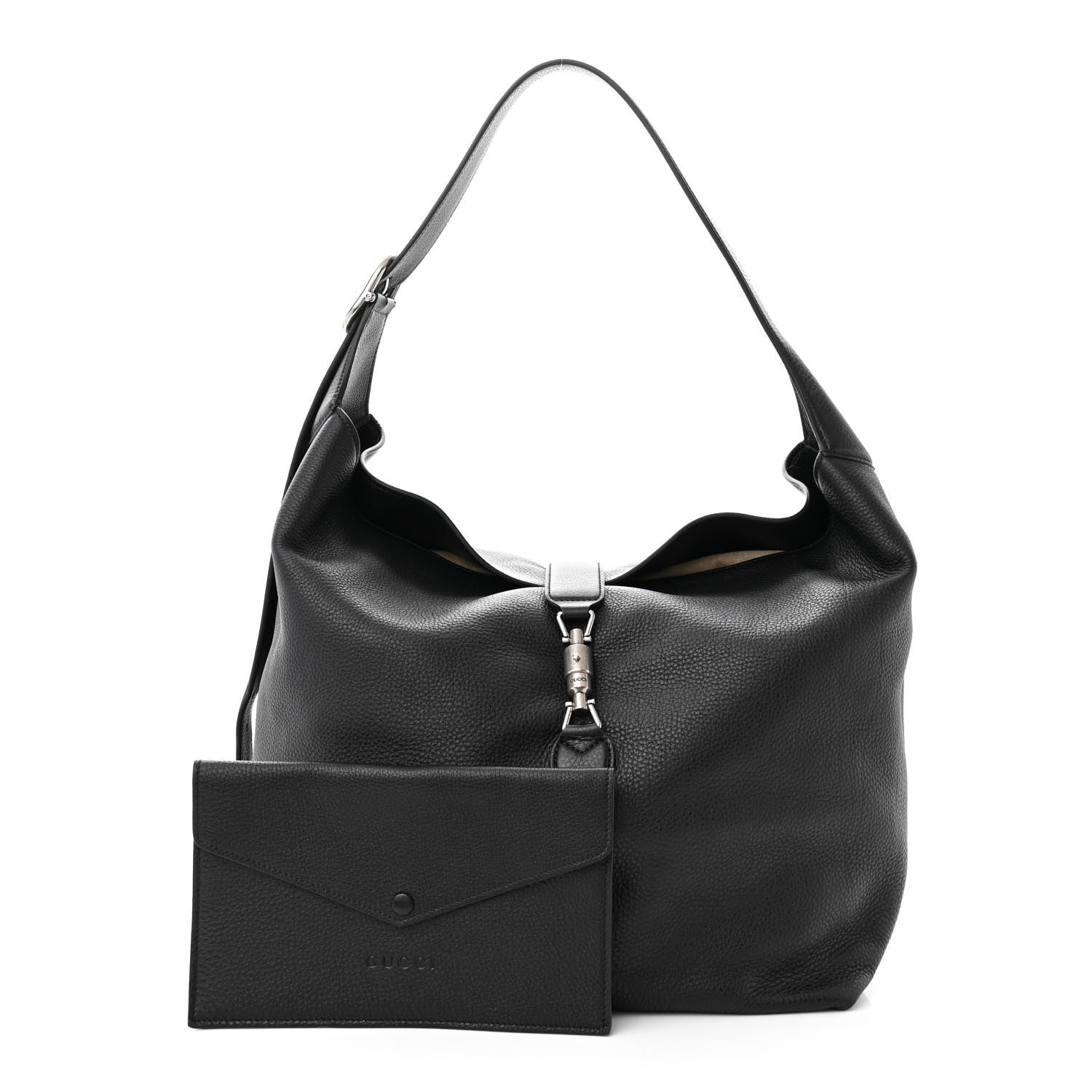 Gucci Amour Grane Calfskin Medium Jackie 1961 Crossbody Bag Black 3 of 11