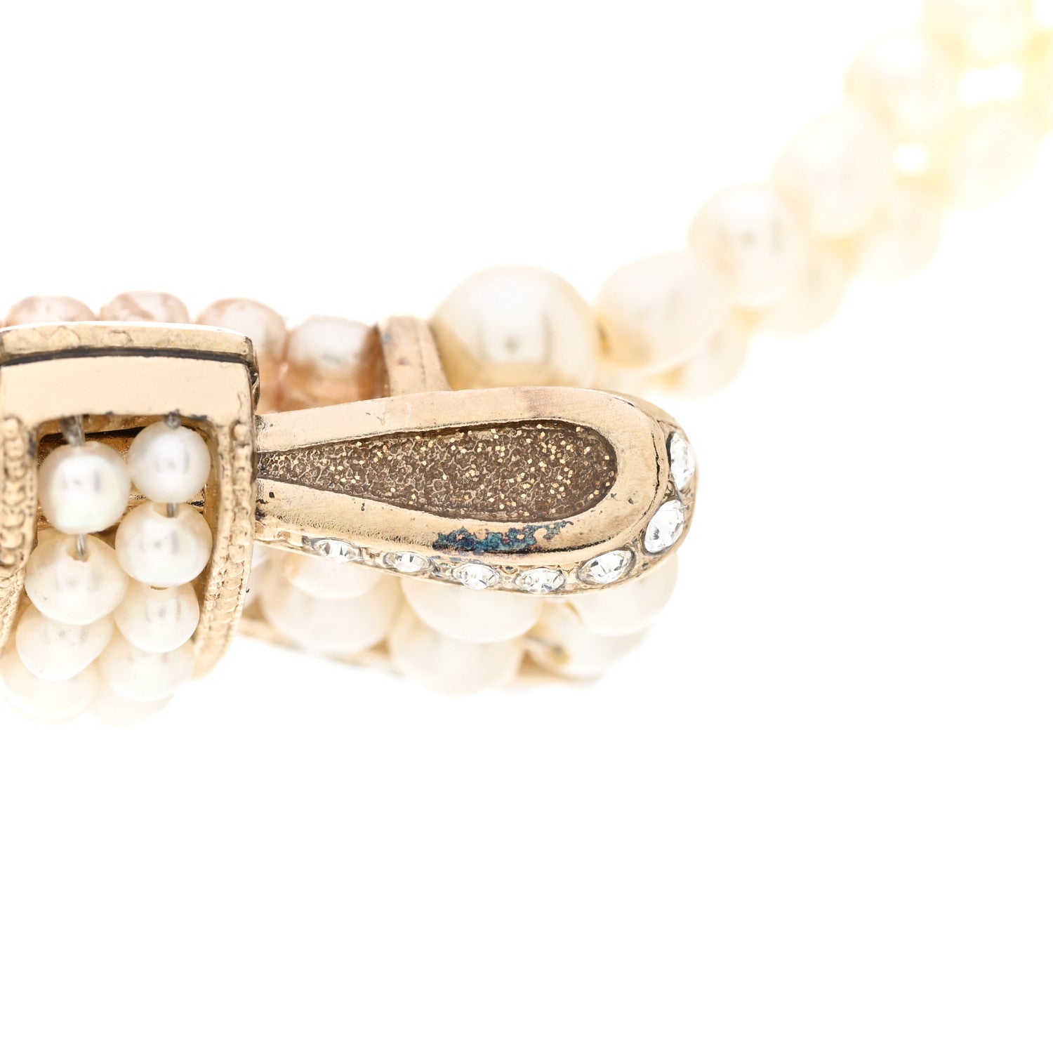 Chanel Pearl Crystal CC Bow Choker Necklace Gold 5 of 6