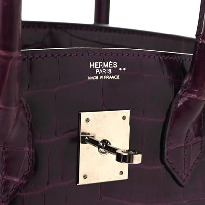 Hermes Shiny Niloticus Crocodile Birkin 30 Amethyst 6 of 14