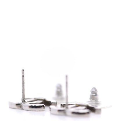 Chanel Crystal CC Earrings Silver 3 of 4
