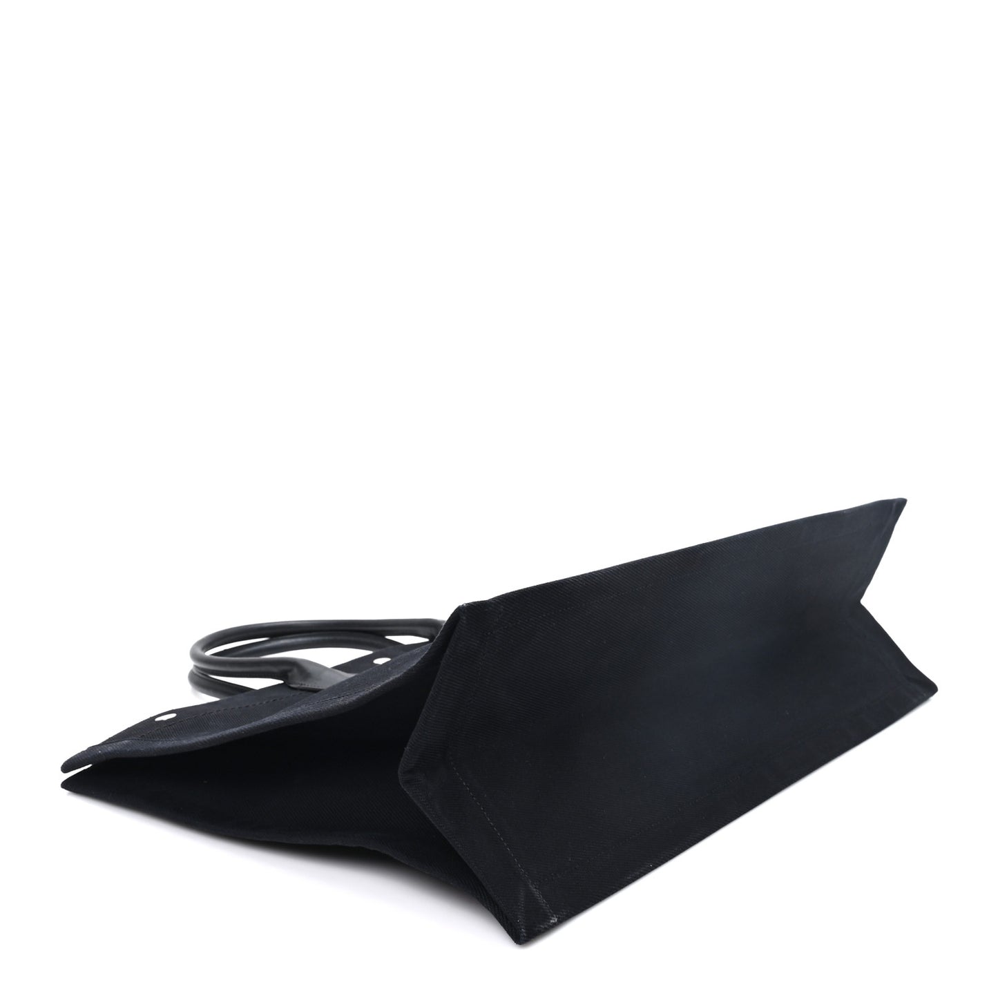 Linen Calfskin Rive Gauche Tote Black
