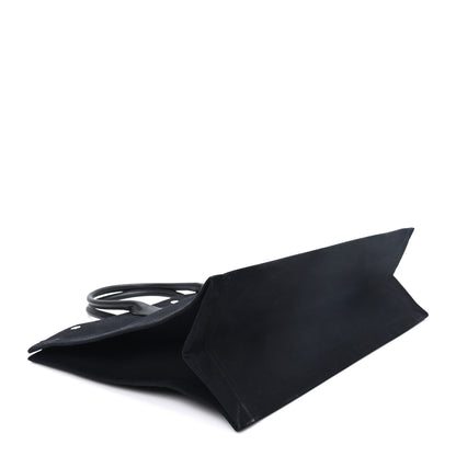 Saint Laurent Linen Calfskin Rive Gauche Tote Black 4 of 10
