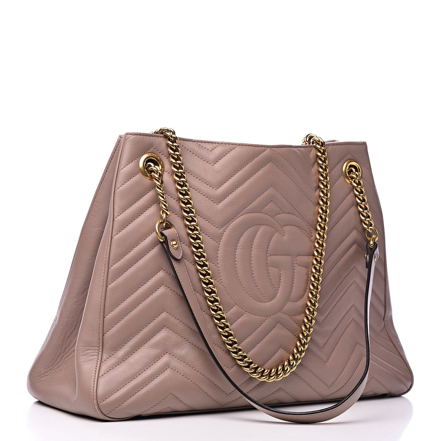 Calfskin Matelasse Medium GG Marmont Shoulder Tote Bag Porcelain Rose