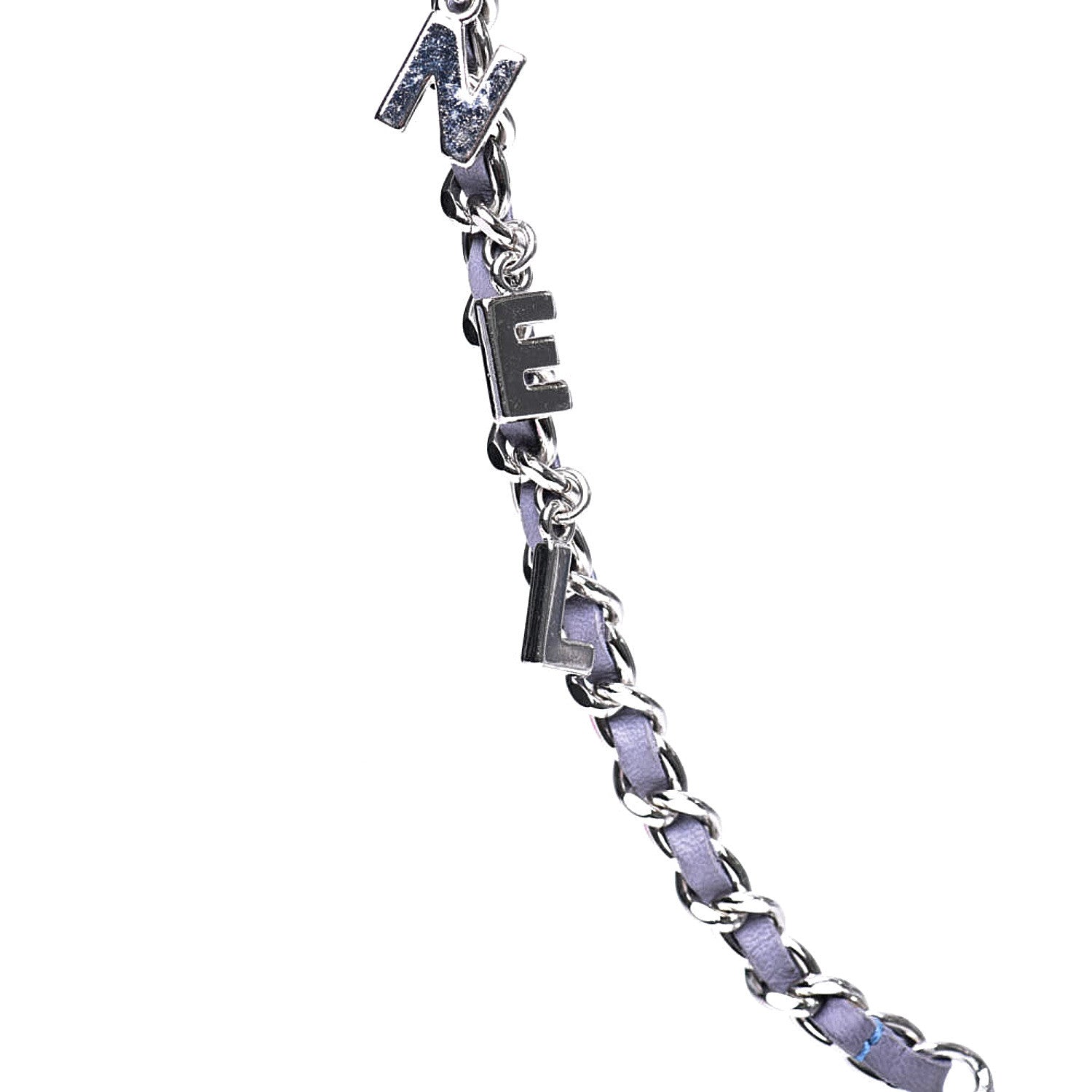 Chanel Lambskin Chain Logo Belt Silver Purple 6 of 11